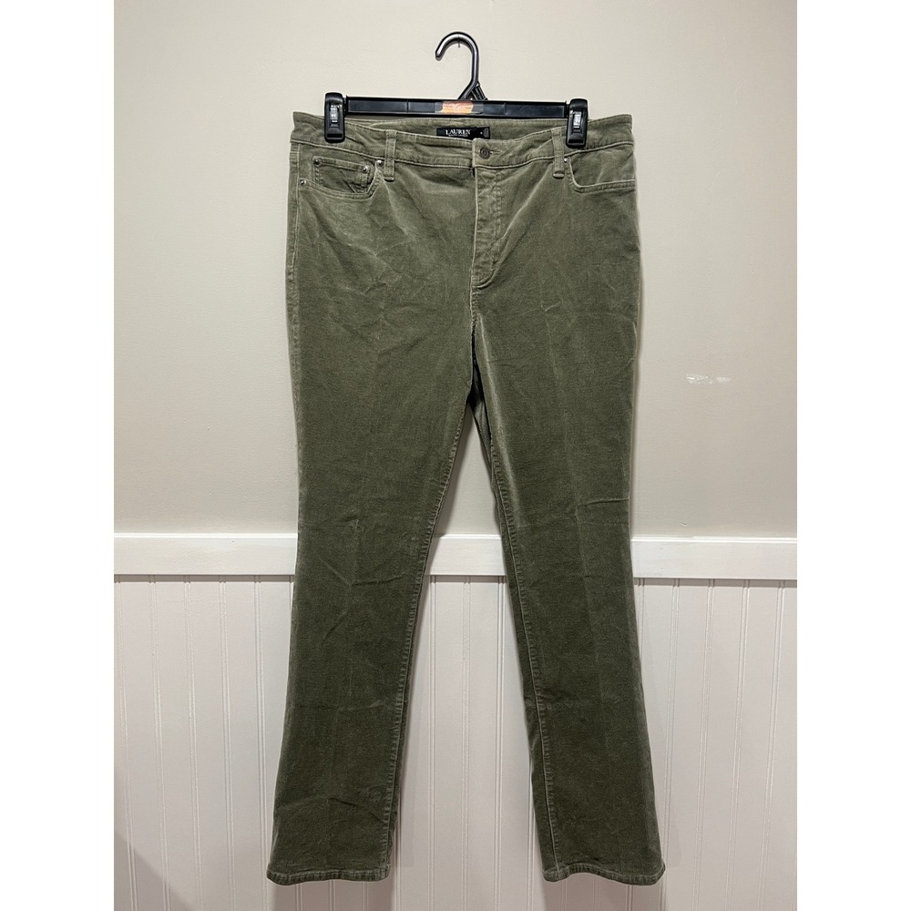 Lauren Ralph Lauren Black Label Straight Leg Corduroy‎ Jeans Green Women Size 14